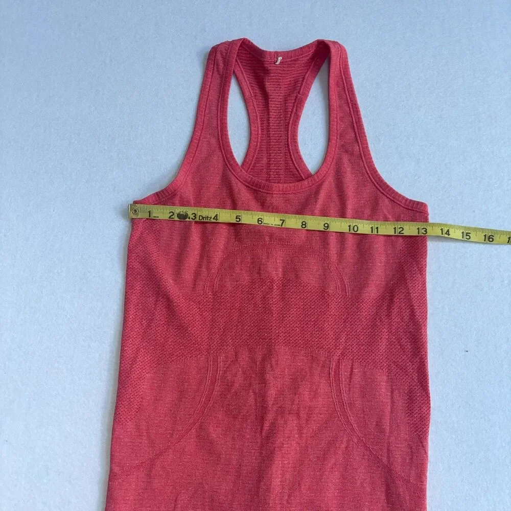 Lululemon Swiftly Racerback Tank Top Women's 4 Peachy Pink Melon Run Gym Train